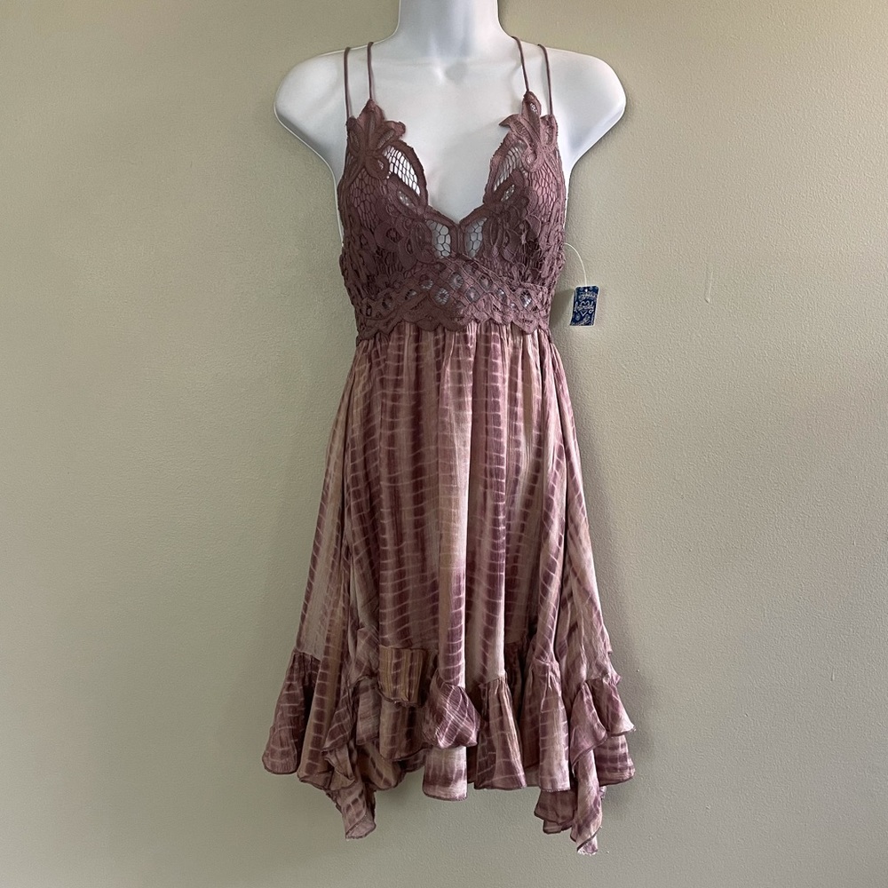 Free People Adella Tie Dye Slip Dress in Plum NWT - Picture 6 of 10